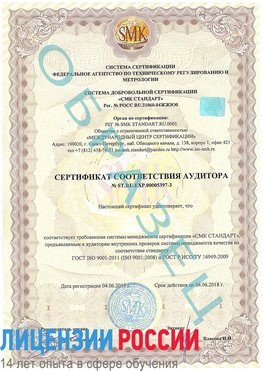 Образец сертификата соответствия аудитора №ST.RU.EXP.00005397-3 Сергач Сертификат ISO/TS 16949